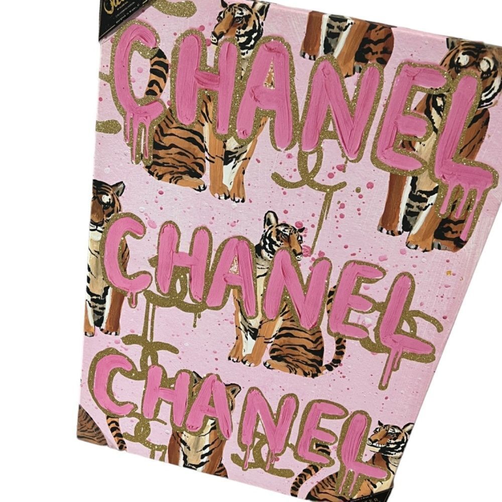 Oliver Gal Tiger Canvas Pink Glitter Decor Designer Barbie‎ Animal Print - Picture 8 of 9